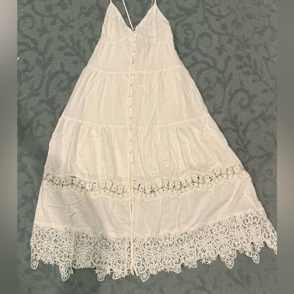 H&M white midi lace dress NWT